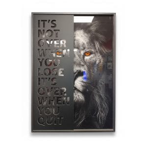 Text cutout with Lion Image Frame